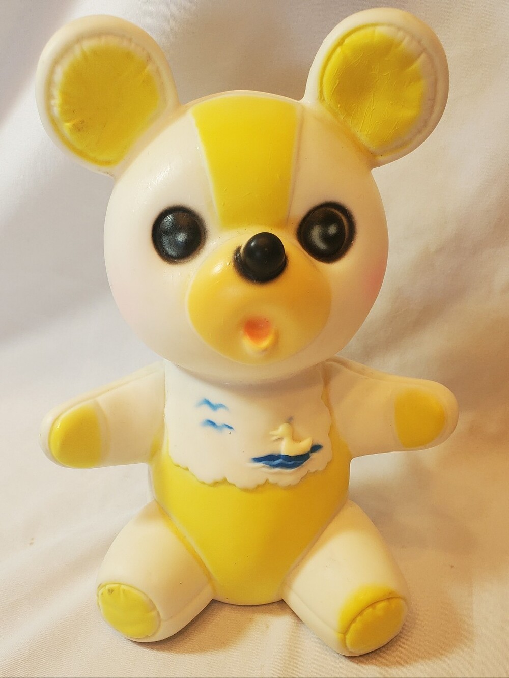 Sanitoy Inc Vtg 1950's Rubber Bear Squeaky Squeeze Child's 8" Toy Made In USA